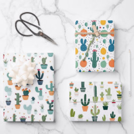 Kaktus Geschenkpapier Set