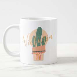 Kaktus Handgezeichneter Regenbogen Name Jumbo-Tasse