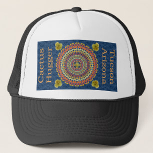 Kaktus Hugger Hut mit Fass-Kaktus-Mandala 2 Truckerkappe