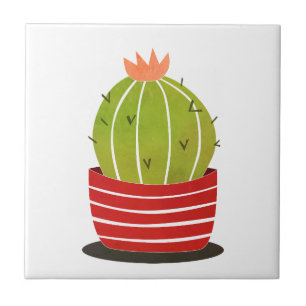 Kaktus in einem Pot-Minimal-Kunstposter Fliese