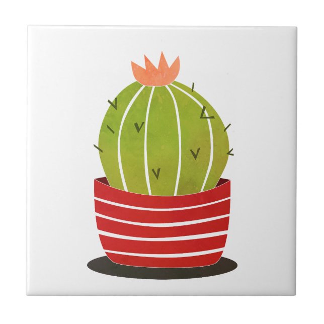 Kaktus in einem Pot-Minimal-Kunstposter Fliese (Vorderseite)