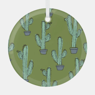 Kaktus in Topf Illustration Ornament Aus Glas