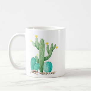 Kaktus Kakteen Aquarell Südwest Wüste Sukkulente Kaffeetasse
