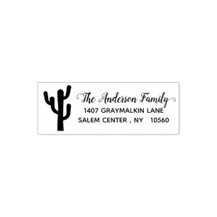 Kaktus Kalligrafie-Adresse Familien-Handschrift Permastempel