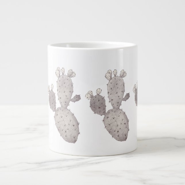 Kaktus Kunst Jumbo-Tasse (Vorderseite)