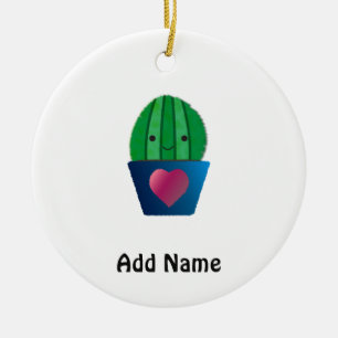 Kaktus-Liebe Keramik Ornament