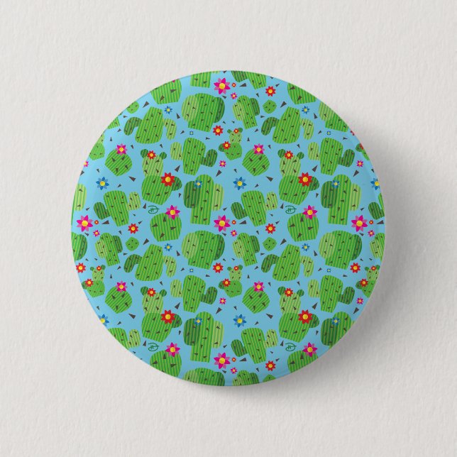 Kaktus Me Outside (blau) - Schaltfläche Button (Vorderseite)