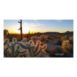 Kaktus mit Arizona Sonnenuntergang Superstition Wi Fotodruck