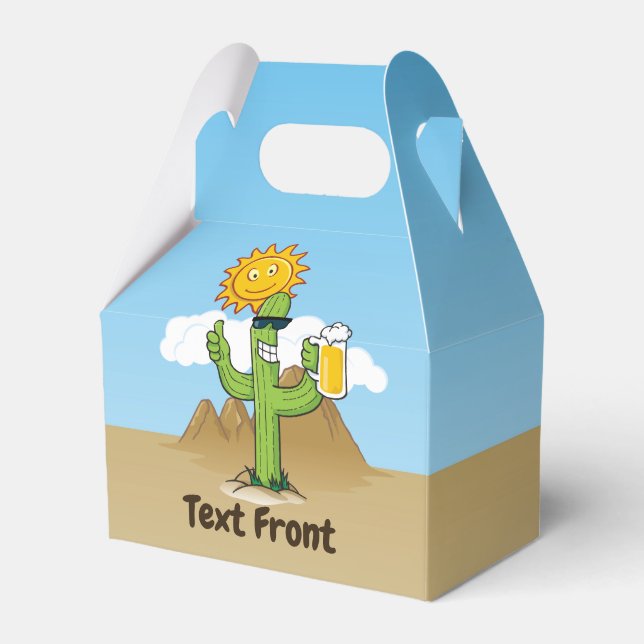 Kaktus mit Bier Geschenkschachtel (Vorderseite)