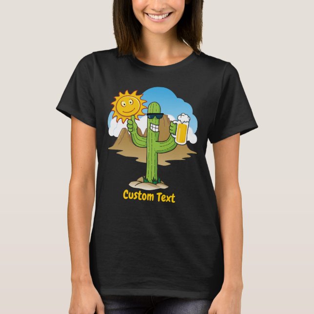 Kaktus mit Bier T-Shirt (Vorderseite)