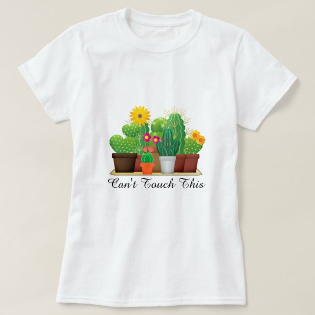 Kaktus mit gelben Blumen / Garten-T - Shirt (Design vorne)