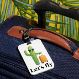 Kaktus mit Koffer Gepäckmarke Gepäckanhänger