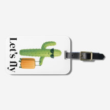 Kaktus mit Koffer Gepäckmarke