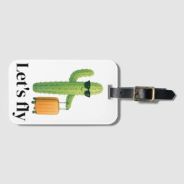 Kaktus mit Koffer Gepäckmarke Gepäckanhänger