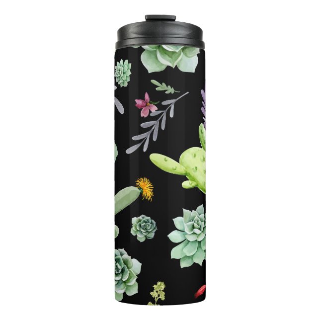 Kaktus Muster 2 Thermosbecher (Vorderseite)