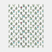 Kaktus-Muster-Fleece-Decke