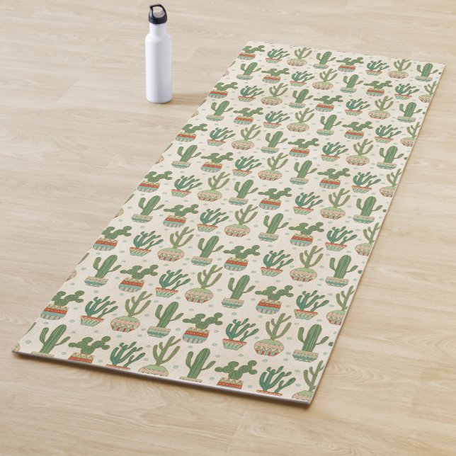 Kaktus-Muster SüdwestGeo-Schritt-| Yogamatte (Beispiel)