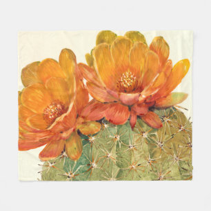 Kaktus-Orangen-Blüten Fleecedecke
