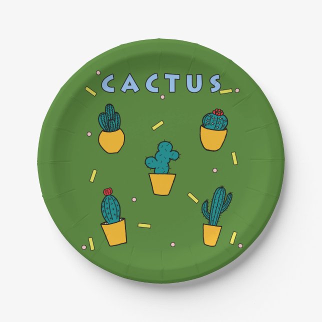 Kaktus Pappteller (Vorderseite)