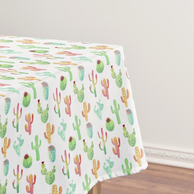 Kaktus-PastellAquarell-Muster Tischdecke (Beispiel)