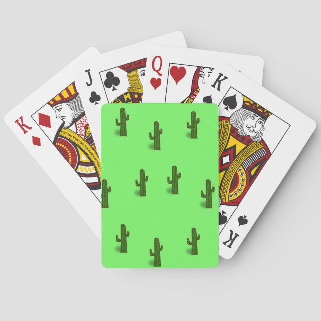 Kaktus-Pflanze auf hellgrün Spielkarten (Rückseite)