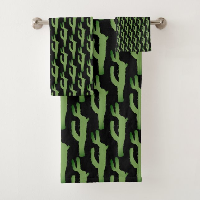 Kaktus-Pflanze-Muster Badhandtuch Set (Insitu)