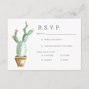 Kaktus Pflanzgefäß Aquarell RSVP Karte