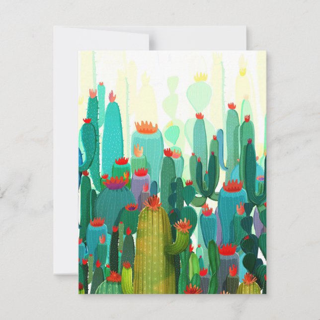 Kaktus Print | Viele Kakteen Dankeskarte (Vorderseite)