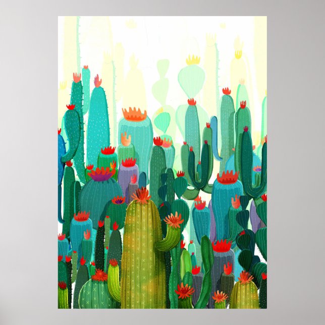 Kaktus Print | Viele Kakteen Poster (Vorne)