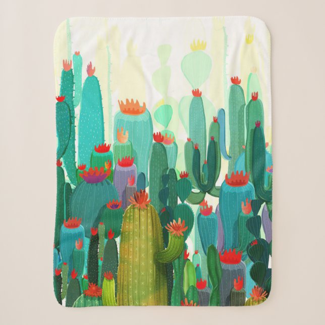 Kaktus Print | Viele Kakteen Sherpadecke (Vorderseite)