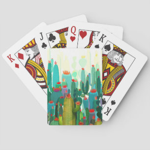 Kaktus Print   Viele Kakteen Spielkarten