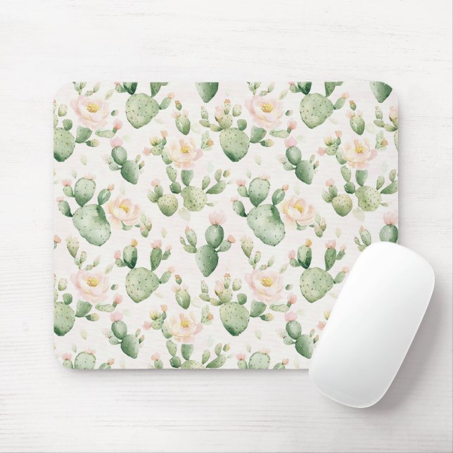 Kaktus rosa Blüten Mousepad (Mit Mouse)