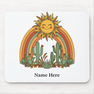 Kaktus-Sonnen-Regenbogen-Tasse mit individuellem N Mousepad