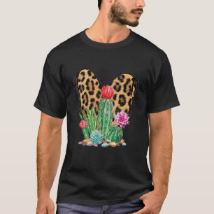 Kaktus Sukkulenten Pflanzen Gartenarbeit Leoparde T-Shirt