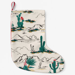 Kaktus Sukkulenten: Vintage Wüstenflora. Kleiner Weihnachtsstrumpf