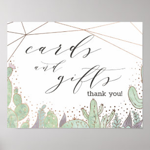 Kaktus-Terrarium-Karten & Geschenke Hochzeitstisch Poster