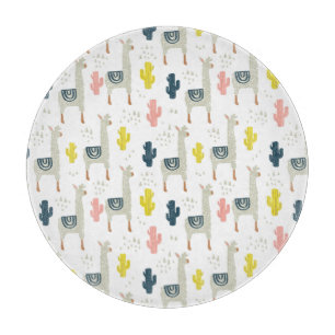 Kaktus-u. Lama-Muster Schneidebrett