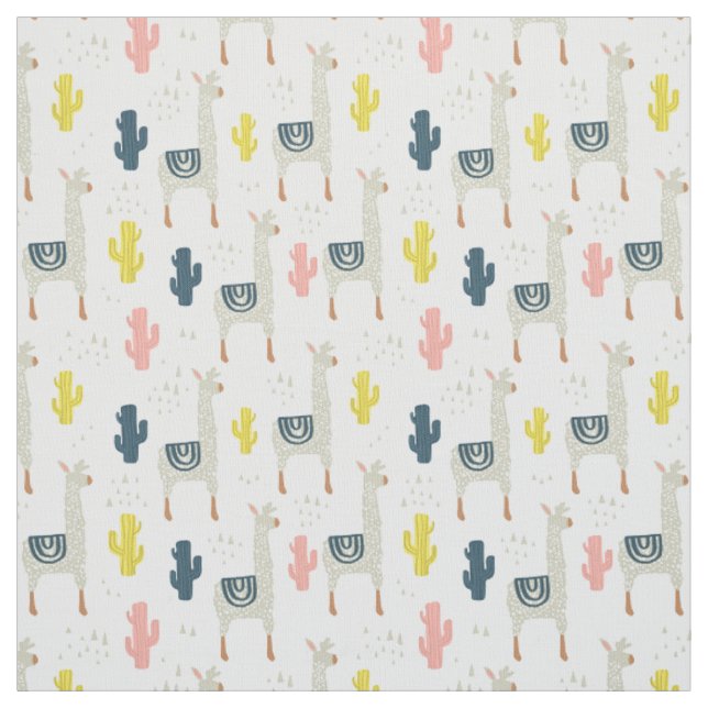 Kaktus-u. Lama-Muster Stoff (Muster)