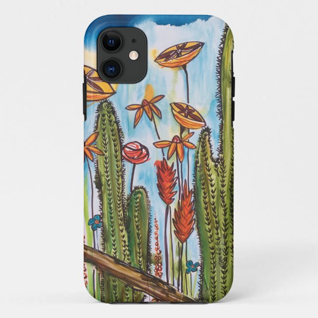 Kaktus- und Blooms-Telefongehäuse Case-Mate iPhone Hülle (Rückseite)