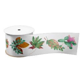 Kaktus und Leaf Satin Ribbon Satinband
