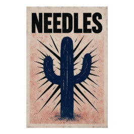 Kaktus und Nadeln Poster