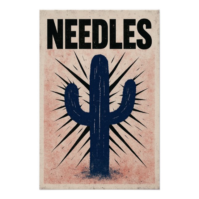 Kaktus und Nadeln Poster (Vorderseite)