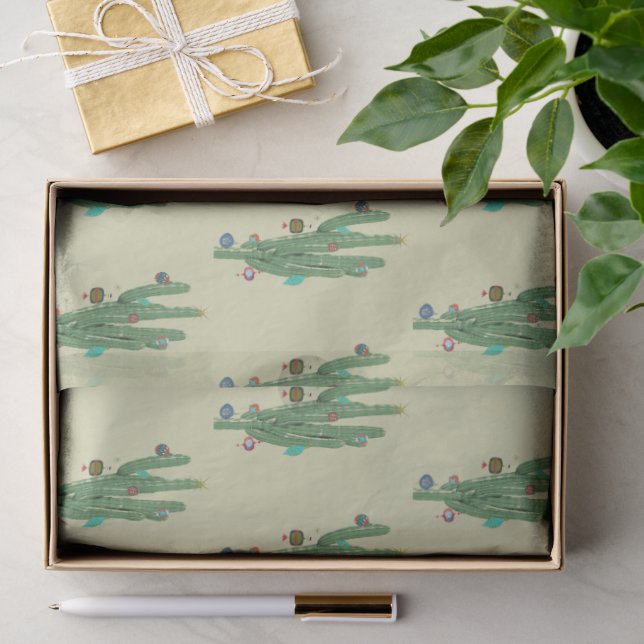 Kaktus-Weihnachtsbaum Seidenpapier (Geschenk)