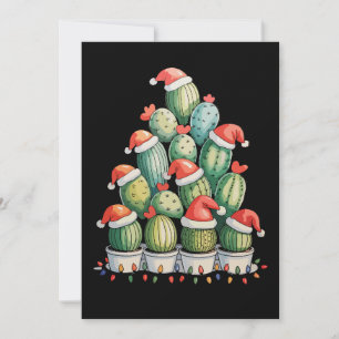 Kaktus Weihnachtsbaum Xmas Lichter Sukkulente Sant Feiertagskarte