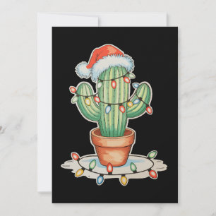 Kaktus Weihnachtslichter Xmas Lustige Feiertagsfam Feiertagskarte