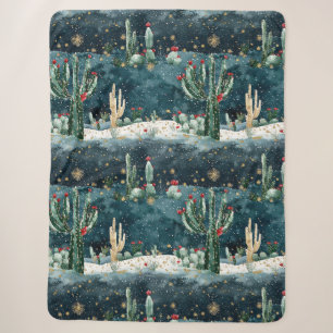 Kaktus Western Cowboy Cowgirl Weihnachten Sherpadecke