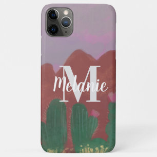 Kaktus-Wüsten-Gebirge Handgezeichnete Kunst Case-Mate iPhone Hülle
