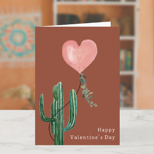 Kaktus Wüsten Pun Terrakotta Valentinstag Karte