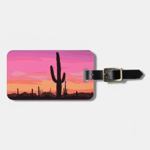 Kaktus-Wüsten-Sonnenuntergang-Reise Gepäckanhänger