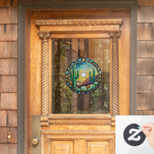 Kaktus-Wüstenszene aus gefestigtem Glas Fensteraufkleber